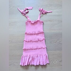 Katie J NYC Pink Ruffled Evan Dress
